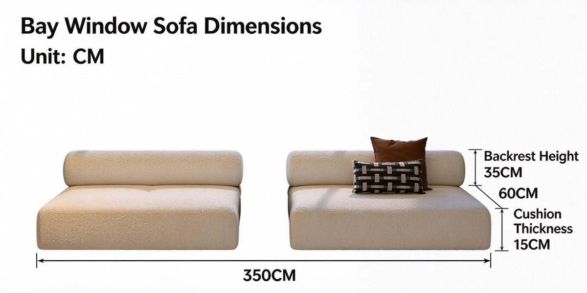 Sled Style Bay Window Cushion Sofa (Priced per Meter) - Custom Size Reading Nook Seat