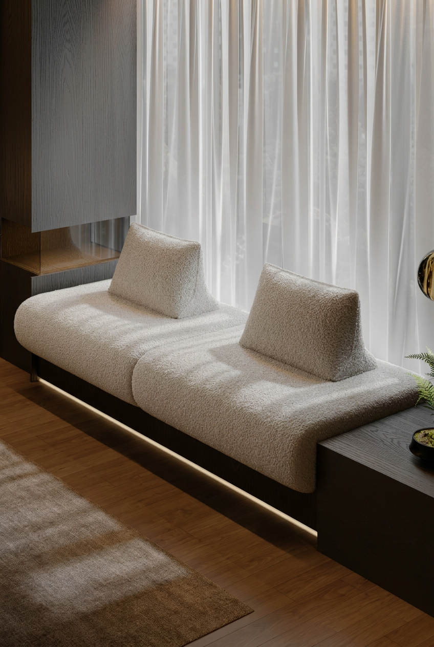 Prato Style Bay Window Cushion Sofa (Priced per Meter) - Bespoke Minimalist Italian Reading Nook