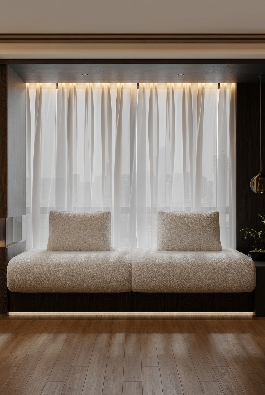 Prato Style Bay Window Cushion Sofa (Priced per Meter) - Bespoke Minimalist Italian Reading Nook