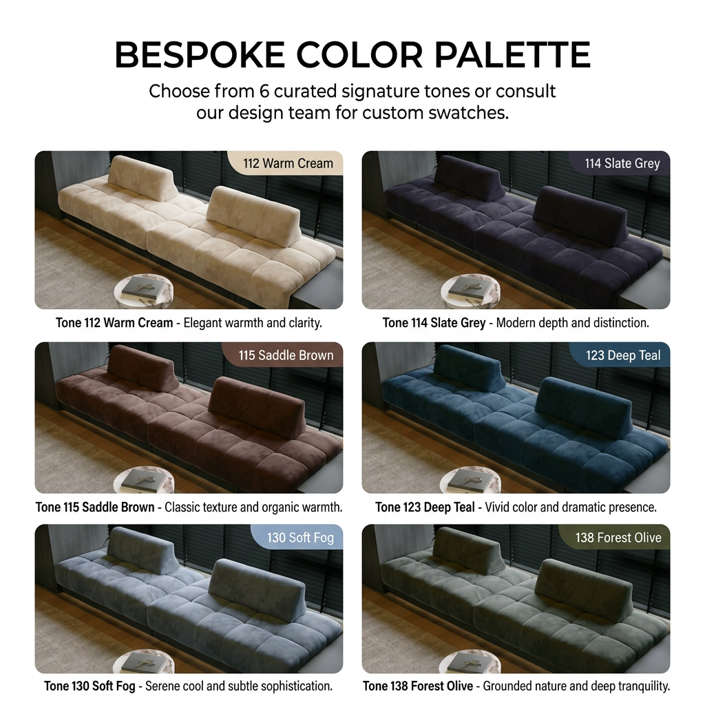Daniel Style Bay Window Cushion Sofa (Priced per Meter) - Minimalist Floating Tufted Ledge