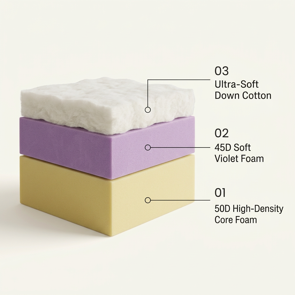 Toast Style 3-Layer Comfort Foam System
