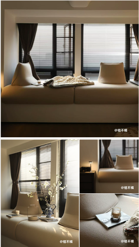 Prato Style Bay Window Cushion Sofa (Priced per Meter) - Bespoke Minimalist Italian Reading Nook