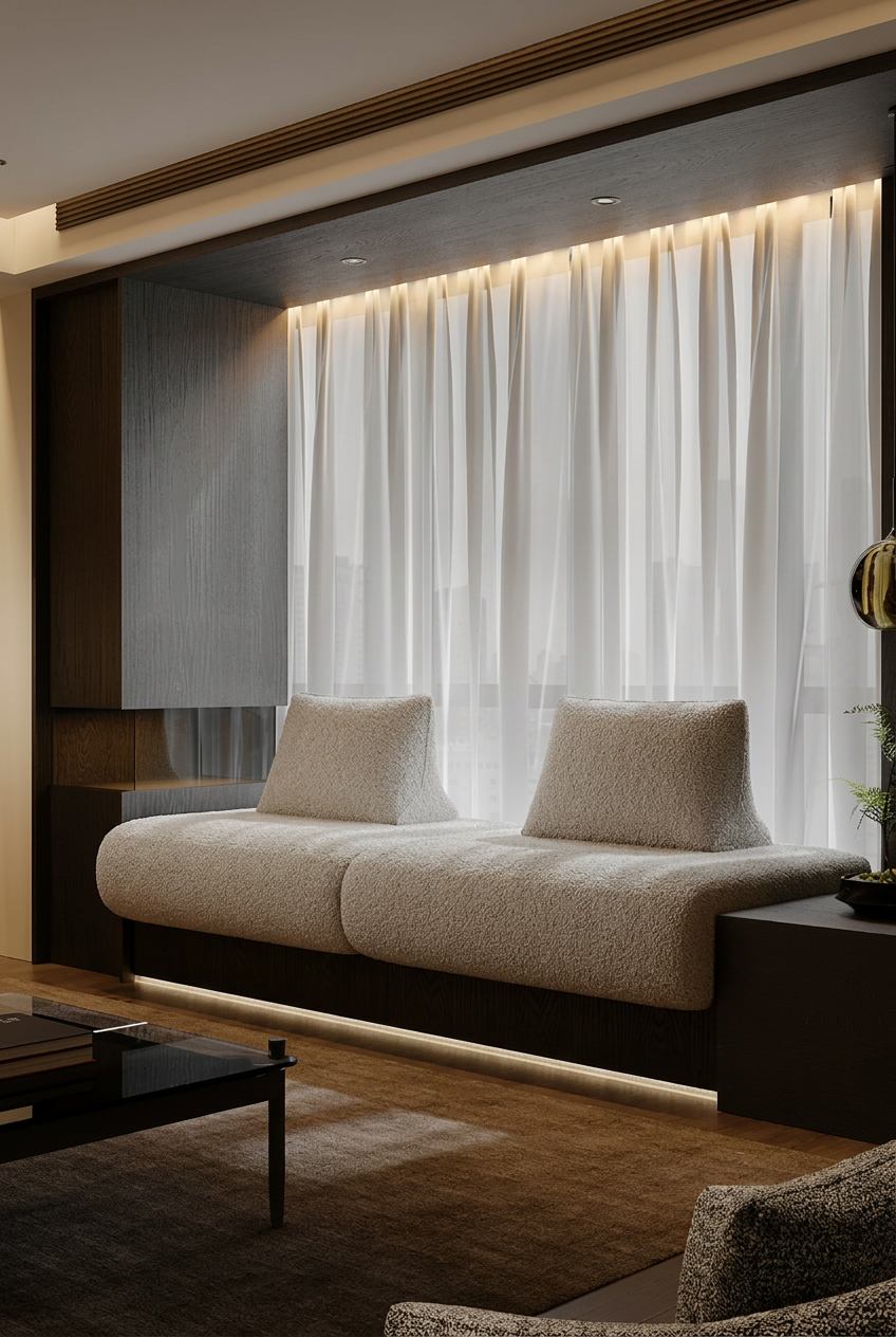 Prato Style Bay Window Cushion Sofa (Priced per Meter) - Bespoke Minimalist Italian Reading Nook