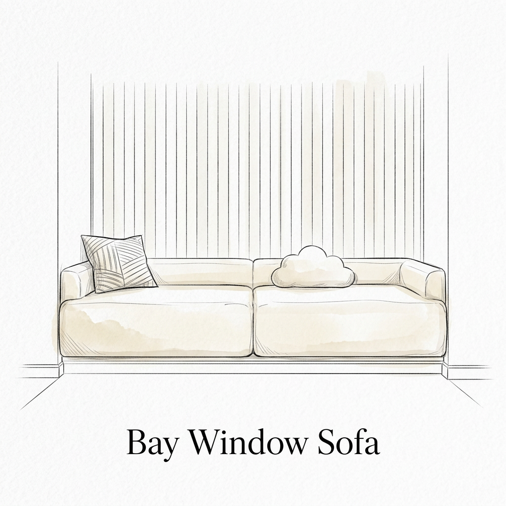 Tori Style Bay Window Cushion Sofa (Priced per Meter) - French Minimalist Embrace Nook